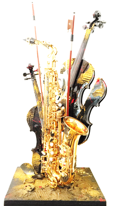 Sculpture Violons Saxophone Liszaj